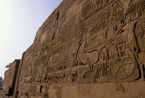 Egyiptom; mm6741; Qadeshi csata, II. Ramszesz, Karnaki templom, 2001 (fénykép) alkotó: Kenneth Garrett