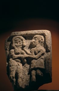 Urkesh, Húriai Birodalom, Szíria, i.e. 2400, Giorgio Buccellati, Enkidu és Gilgames kőtáblája..., 2004 (fotó) alkotó: Kenneth Garrett