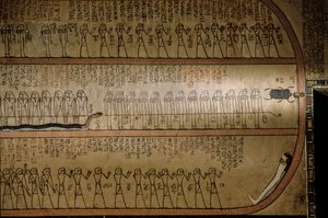 A Halottak Könyvét ábrázoló falfestmény; II. Amenhotep sírja; a Királyok Völgye. A..., 2009 (fénykép) alkotó: Kenneth Garrett