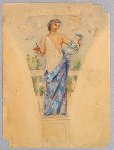 A „Ceramics” megszemélyesítése, Tanulmány a gyártó épületének kupolájához, World