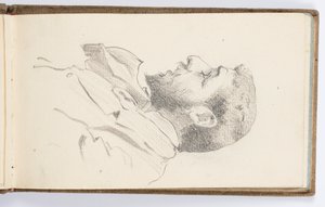Vázlatfüzet oldala: Man in Profile alkotó: Kenyon Cox