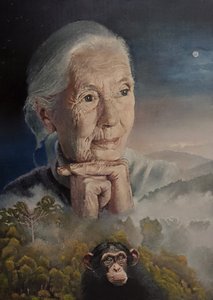 Mindannyian kapcsolatban vagyunk (Jane Goodall bölcsessége) (festmény)