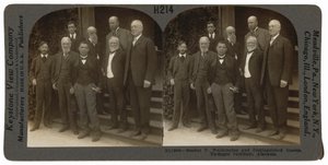 "Booker T. Washington és kiváló vendégek, Tuskegee Intézet, Alabama", 1906. április (fénykép) alkotó: Keystone View Company