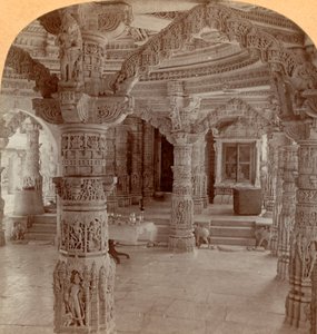 Belső tér, Dilwara templom, Abu-hegy, India, 1901. alkotó: Keystone View Company