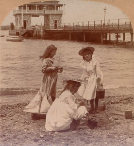 Playing on the Beach c1900 alkotó: Keystone View Company