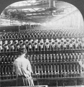 Spinning room, Philadelphia, Pennsylvania, USA, 19. század vége vagy 20. század eleje
