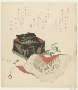 Lakk doboz és kendő alkotó: Kikugawa Eishin