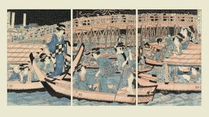 Lehűlés a Ryogoku hídnál alkotó: Kikugawa Eizan