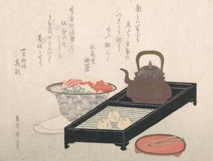 Tea és süteménytál, 19. század. alkotó: Kikugawa Eizan