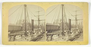 Kilátás a T Wharfból, Boston, Mass, 185575. Alkotók: Kilburn Brothers, BW Kilburn.