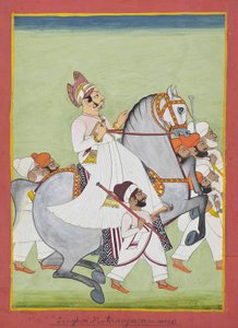 Singhji Motiram Ji lovas portréja, 1802/58 alkotó: Kiritaji Bhak