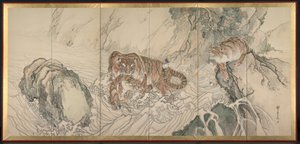 Tigris család alkotó: Kishi Ganku