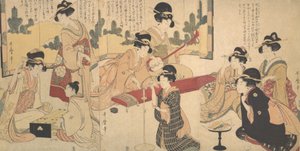 Vidám estélyi buli, kb. 1805. alkotó: Kitagawa Utamaro