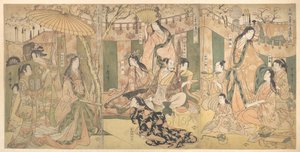 A Taiko és öt felesége örömei Rakutōban alkotó: Kitagawa Utamaro