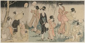 Szentjánosbogarak fogása alkotó: Kitagawa Utamaro
