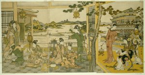 Kínai szépségek egy banketten alkotó: Kitagawa Utamaro