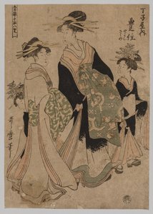 udvarhölgyek és kísérők, 1753-1806. alkotó: Kitagawa Utamaro