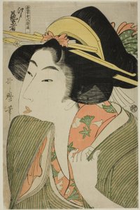 Edo gésa, az "Útmutató a női kortárs stílusokhoz (Tosei onna fuzoku tsu)" sorozatból. alkotó: Kitagawa Utamaro