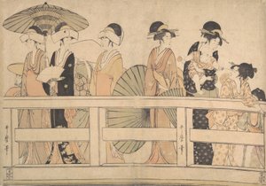 Élvezd a Cool Evening Breeze-t a...a hídon, kb. 1800. alkotó: Kitagawa Utamaro