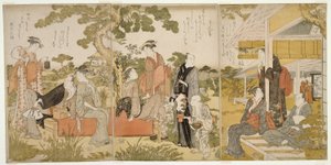 Élvezze a hideget a kertben alkotó: Kitagawa Utamaro