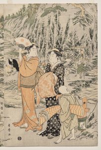 Horgászat a vágódeszkán Enosimában alkotó: Kitagawa Utamaro