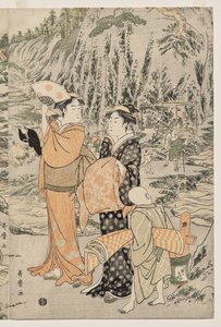 Horgászat a vágódeszkán Enosimában alkotó: Kitagawa Utamaro