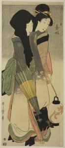 Gésa (Geigi), a „Kortárs szépségek három mulatsága” („Tosei bijin san’yu”) sorozatból alkotó: Kitagawa Utamaro