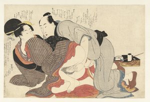 Házas férfi és özvegy Negai no itoguchi (sorozat címe) alkotó: Kitagawa Utamaro