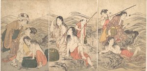 Halászlányok és fürdőzők, 1791. alkotó: Kitagawa Utamaro