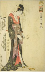 Az ökör órája [2:00] (Ushi no koku), a "The Tiwelve Hours in Yoshiwara (Seiro juni toki tsuzuki)" sorozatból alkotó: Kitagawa Utamaro