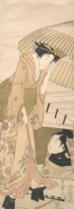 Andingu s Tage tagja, Tee S w Snow Pier, 1800. alkotó: Kitagawa Utamaro