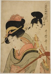 Tetszik, hogy élvezi magát (Tanoshimizuki), a "Nyolc nézet a mai kedvenc dolgairól (Tosei kobutsu hakkei)" sorozatból. alkotó: Kitagawa Utamaro