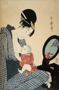Anya és gyermeke, 1797. alkotó: Kitagawa Utamaro