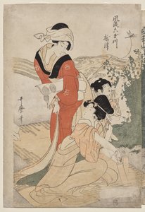 Musashi tartomány a Fashionable Six Jewel Rivers sorozatból (Furyu Mu Tamagawa) alkotó: Kitagawa Utamaro