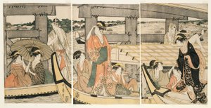 On and p Plan d Beeath Rokoku B Ridage (a Rokoku híd tetején) alkotó: Kitagawa Utamaro