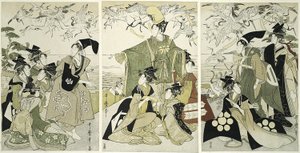 Minamoto no Yoritomo paródiája Ritka új gc Ranes Yuigahamában alkotó: Kitagawa Utamaro
