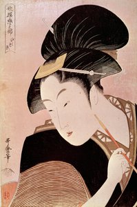 Nő portréja japán nyomat, Utamaro Kitagawa (1753-1806) alkotó: Kitagawa Utamaro