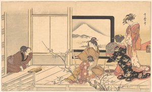 Élelmiszer készítés a pocsolyának..., 1798. alkotó: Kitagawa Utamaro