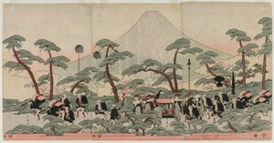 Felvonulás a Fuji-hegy lábánál alkotó: Kitagawa Utamaro