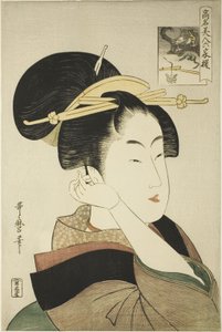 Tatsumi Roko, a Híres szépségek a hat halhatatlan költőhöz hasonlított sorozatból alkotó: Kitagawa Utamaro