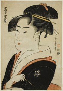 Toyohina Tomimoto, a te sorozatból: „Edo hálózat szépsége (Edo régi neve szépség)” alkotó: Kitagawa Utamaro