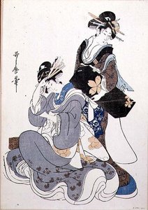 Két női alak (színes fametszet alkotó: Kitagawa Utamaro