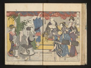Előkészületek a lámpásfesztiválra alkotó: Kitagawa Utamaro