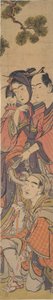 Oshun és Dembei a majommal játszik a Yojir-on? alkotó: Kitao Masanobu