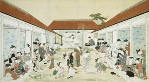 Női fürdőház és mosoda alkotó: Kitao Shigemasa
