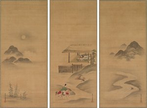 Minamoto no Nakakuni meglátogatja Lady Kogót alkotó: Kiyohara Yukinobu