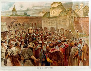 Novgorod - A Veche yn the Republic of Novgorodi (1136-1478) - Oeuvre de Lebedev, Claudius Vasilyevich (1852-1916) alkotó: Klavdiy Vasilievich Lebedev