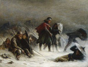 Sverre király hóviharban a Voss-hegységben