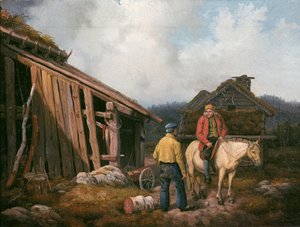 Ember a lovon (olaj, vászon)