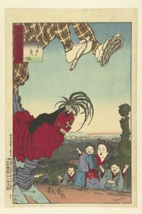 Utcai művész Edóból Edo no kenba (cím a tárgyon) Musashi tartomány száz nézete (sorozat címe) Musashi hyakkei no uchi (sorozat címe az objektumon) alkotó: Kobayashi Kiyochika